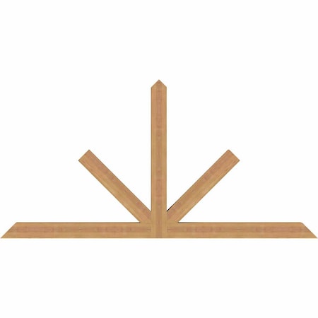 Ekena Millwork Saratoga Timber Gable Bracket, Western Red Cedar, 72"W x 36"H x 3 1/2"D x 3 1/2"F, 12/12 Pitch GBW072X36X0404SAR00SWR